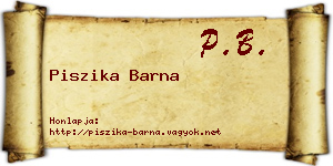 Piszika Barna névjegykártya